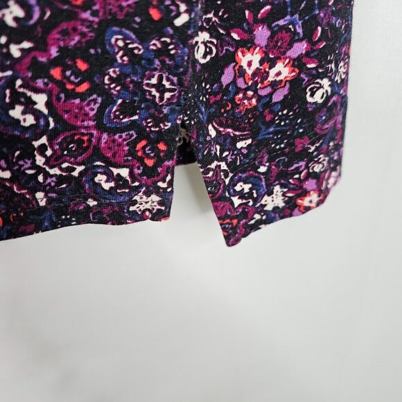 J. Jill Wearever Collection Top Shirt PURPLE PAISLEY Floral size 1X Maximalist - Picture 5 of 6